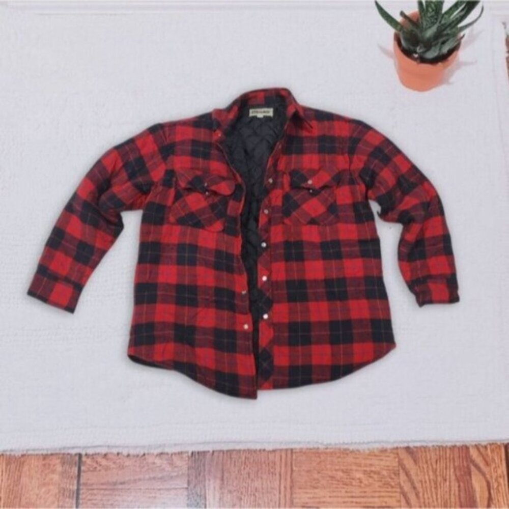 MARK'S Thick Cozy Red Quilted Shirt Jacket- Limited Ed.